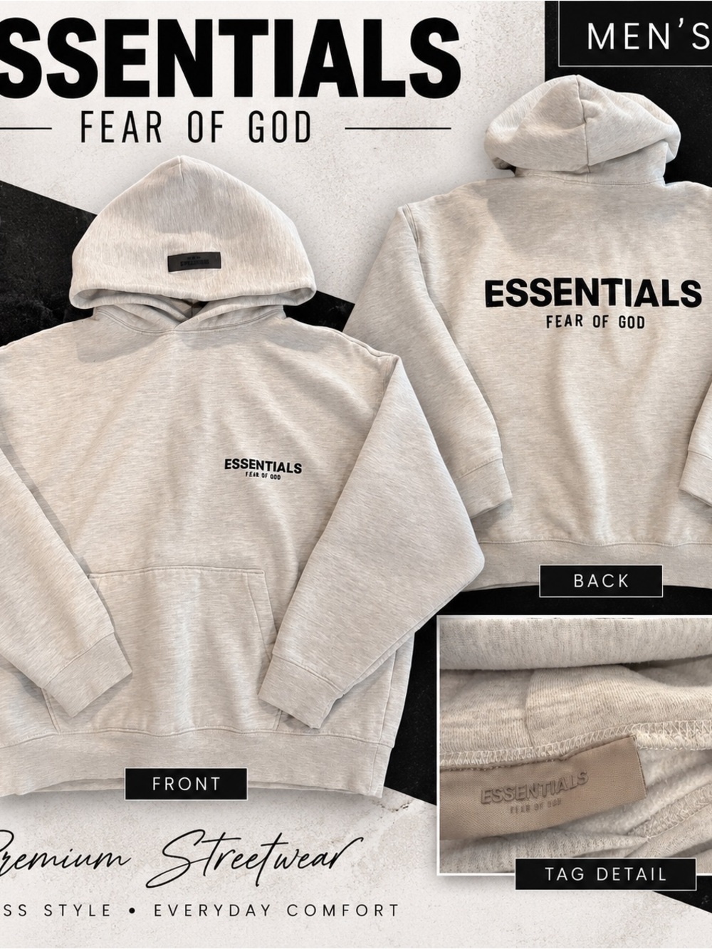 Men's Light Heather Gray Pullover Hoodie